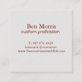 Carte de visite personnalisé du tigre du Bengale (Dos)