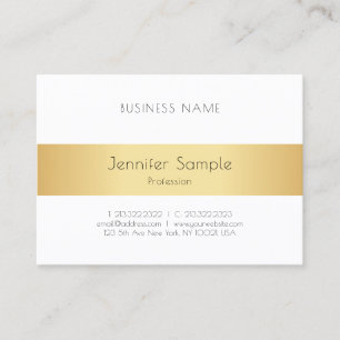 Carte De Visite Personnalisé Elégant Faux Or Blanc Moderne Simple