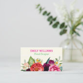 Carte De Visite Personnalisé Elégant Fleur sauvage Floral (Debout devant)