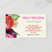 Carte De Visite Personnalisé Elégant Fleur sauvage Floral (Dos)