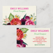 Carte De Visite Personnalisé Elégant Fleur sauvage Floral (Devant / Derrière)