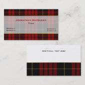 Carte de visite personnalisé élégant MacQueen Clan (Devant / Derrière)