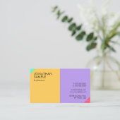 Carte De Visite Personnalisé Élégant Moderne Coloré Simple Modèle (Debout devant)