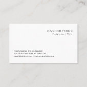 Carte De Visite Personnalisé Élégant Moderne Design simple Modèle  (Dos)