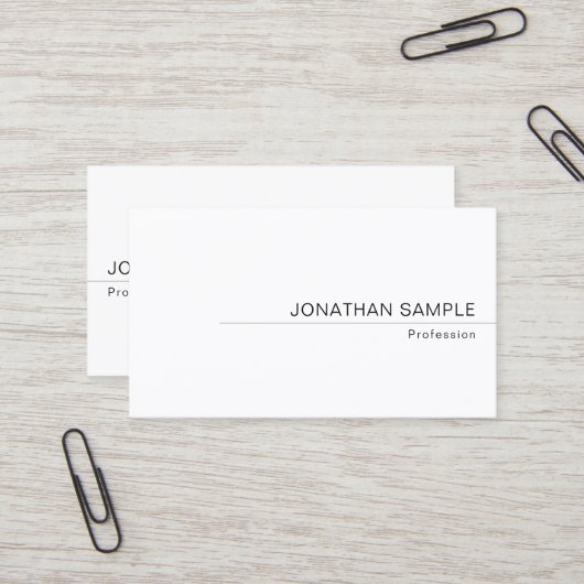 Carte De Visite Personnalisé Élégant Moderne Minimal Simple (Devant/Arrière en situation)
