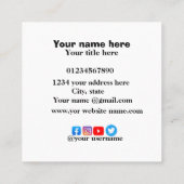 Carte de visite personnalisé élégant |Professionne (Dos)