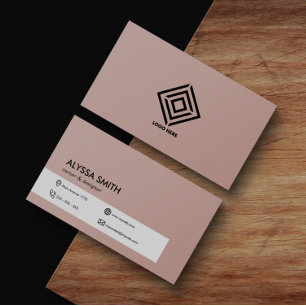 Carte De Visite Personnalisé Élégant Rose Simple Minimal Moderne L