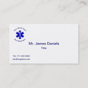 CARTE DE VISITE Personnalisé EMT Star Of Life Shie