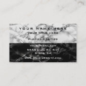 Carte de visite personnalisé en marbre noir blanc (Dos)