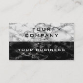 Carte de visite personnalisé en marbre noir blanc (Devant)