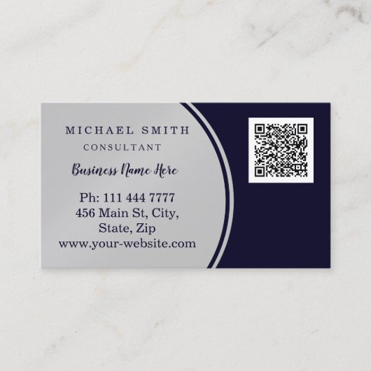 Carte De Visite Personnalisé Entreprise Code QR Personnalisé (Devant)