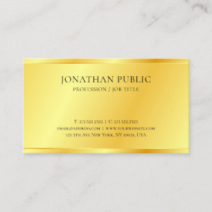 Carte De Visite Personnalisé Faux Gold Métallurgique Élégant
