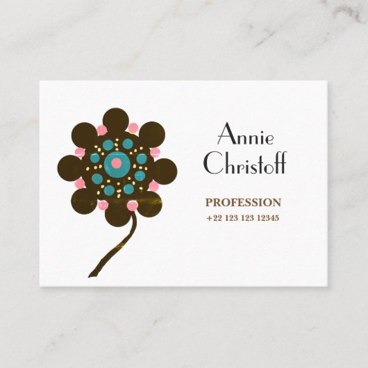 Carte de visite personnalisé Fleur Abstrait (Devant)