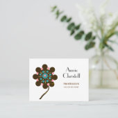 Carte de visite personnalisé Fleur Abstrait (Debout devant)