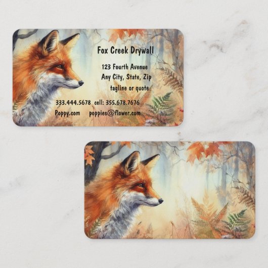 Carte de visite personnalisé Forest Fox Creek Dryw (Devant / Derrière)