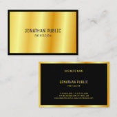 Carte De Visite Personnalisé Gold Elegant Professionnel Modèle mod (Devant / Derrière)