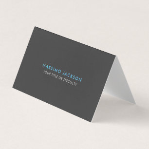 Carte De Visite Personnalisé Gris Bleu Tendance Standard Minimalis