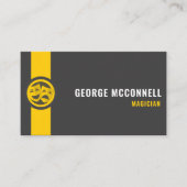 Carte De Visite Personnalisé gris foncé noir Jaune Créatif & Média (Devant)