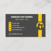 Carte De Visite Personnalisé gris foncé Noir Jaune Planification d (Dos)