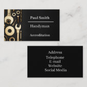 Carte De Visite Personnalisé. Handyman/mécanicien. (Devant / Derrière)