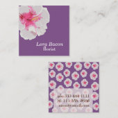 Carte de visite personnalisé Hibiscus blanc (Devant / Derrière)