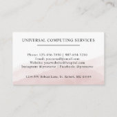 Carte De Visite Personnalisé Initial & Nom Blanc Rose noir Monogra (Dos)