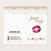 Carte De Visite Personnalisé - Instructions sur les lèvres roses e (Extérieur déplié)