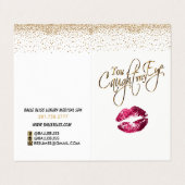 Carte De Visite Personnalisé - Instructions sur les lèvres roses e (Extérieur déplié)