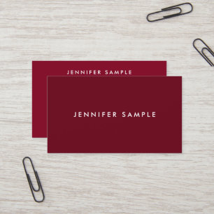 Carte De Visite Personnalisé Modèle moderne élégant Maroon rouge r