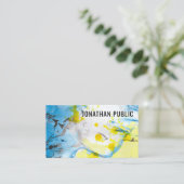 Carte De Visite Personnalisé Modèle Professionnel Moderne Bleu Jau (Debout devant)