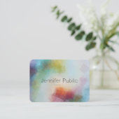 Carte De Visite Personnalisé Moderne Art Abstrait Professionnel Él (Debout devant)