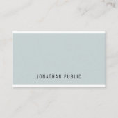 Carte De Visite Personnalisé Moderne Élégant Bleu Vert Simple Modè (Devant)