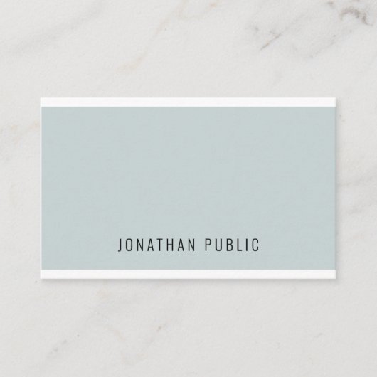 Carte De Visite Personnalisé Moderne Élégant Bleu Vert Simple Modè (Devant)