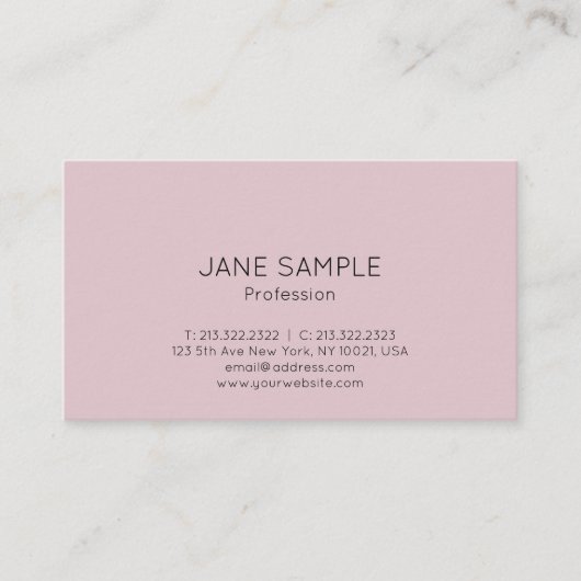Carte De Visite Personnalisé Moderne Élégant Design simple (Devant)