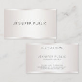 Carte De Visite Personnalisé Moderne Élégant Faux Silver Professio (Devant / Derrière)