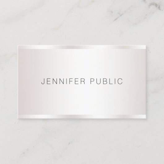 Carte De Visite Personnalisé Moderne Élégant Faux Silver Professio (Devant)