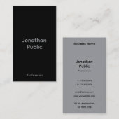 Carte De Visite Personnalisé Moderne Élégant Modèle noir (Devant / Derrière)