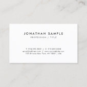 Carte De Visite Personnalisé Moderne Élégant Modèle Propre (Dos)