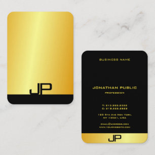 Carte De Visite Personnalisé Moderne Élégant Monogram Gold Look Mo