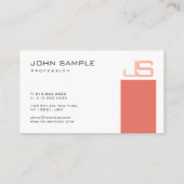 Carte De Visite Personnalisé Moderne Élégant Monogramme Modèle Sim (Dos)