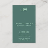 Carte De Visite Personnalisé Moderne Élégant Monogramme Vertical (Dos)