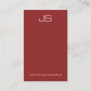 Carte De Visite Personnalisé Moderne Élégant Monogramme Vertical