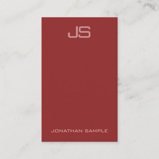 Carte De Visite Personnalisé Moderne Élégant Monogramme Vertical (Devant)