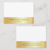 Carte De Visite Personnalisé Moderne Élégant Or Blanc Simple Modèl (Devant / Derrière)
