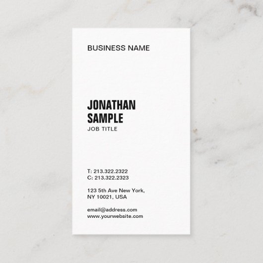 Carte De Visite Personnalisé Moderne Élégant Personnalisé Modèle S (Dos)