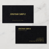 Carte De Visite Personnalisé Moderne Élégant Premium Noir Luxe (Devant / Derrière)