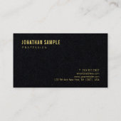 Carte De Visite Personnalisé Moderne Élégant Premium Noir Luxe (Dos)