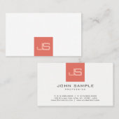 Carte De Visite Personnalisé Moderne Monogramme Élégant Modèle (Devant / Derrière)