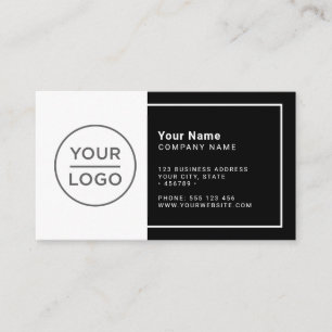 Carte De Visite Personnalisé noir blanc moderne minimaliste n'imp