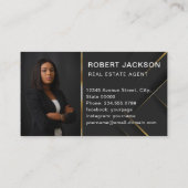 Carte De Visite Personnalisé Noir + clé d'or Réalisateurs Luxe Mod (Dos)